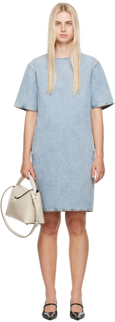 Pокля TOTEME TOTEME Trapeze Denim Midi Dress Синьо | 243-WRD0123-FB0045, 0