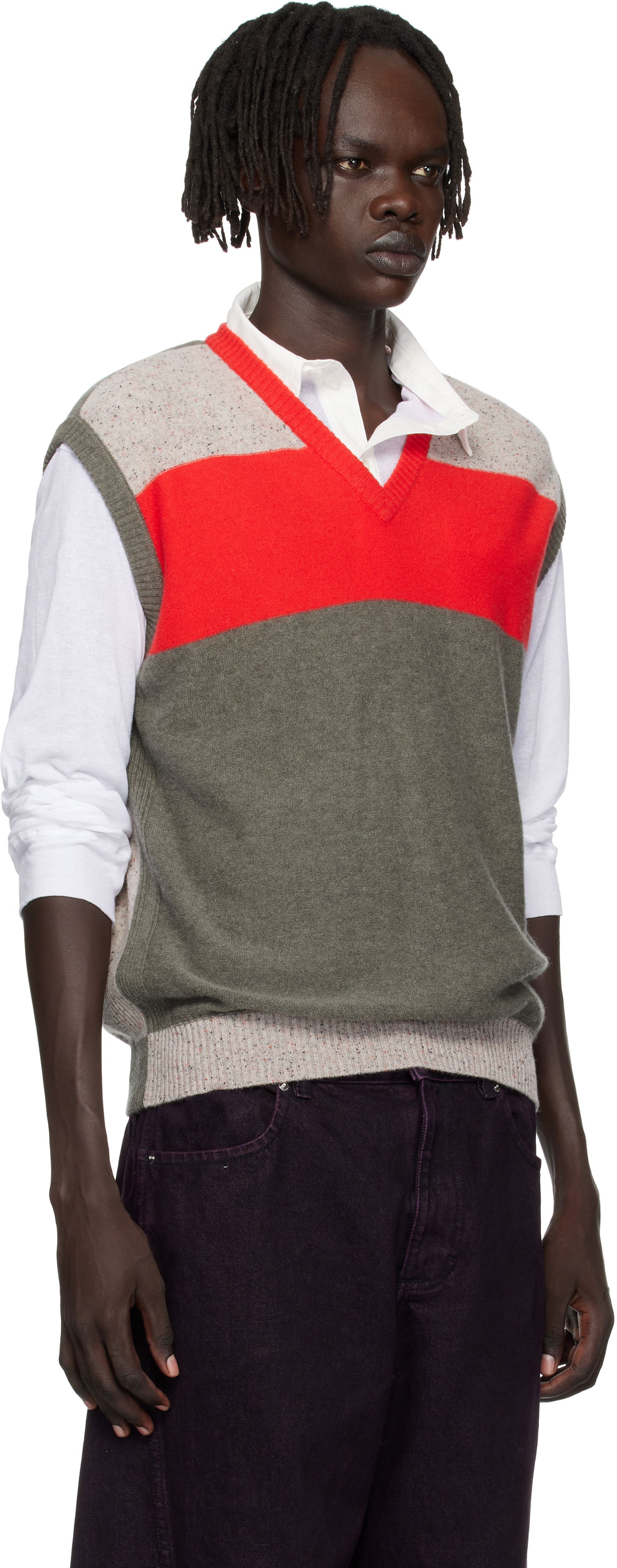 Жилетка Eckhaus Latta Eckhaus Latta Striped Knit Racer Vest Многоцветен | 8260-EL-PF25-W, 1