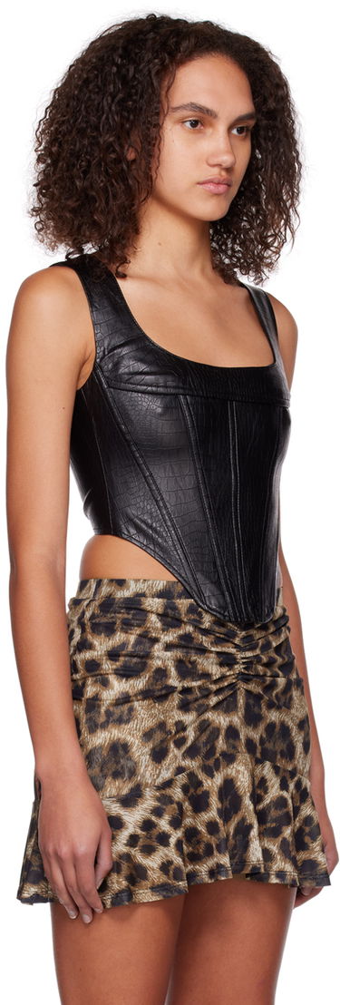 Потник Miaou Miaou Campbell Faux Leather Corset Tank Top Черно | 7020PYPON, 1