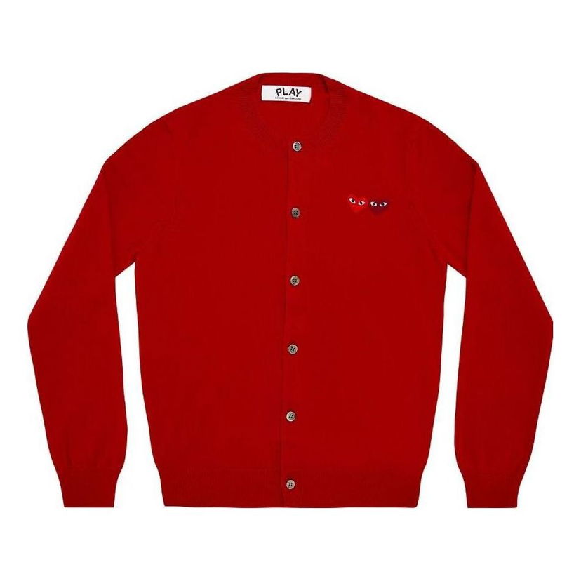 Пуловер Comme des Garçons COMME des GARÇONS PLAY Double Heart Cardigan Червено | AZ-N057-051-5