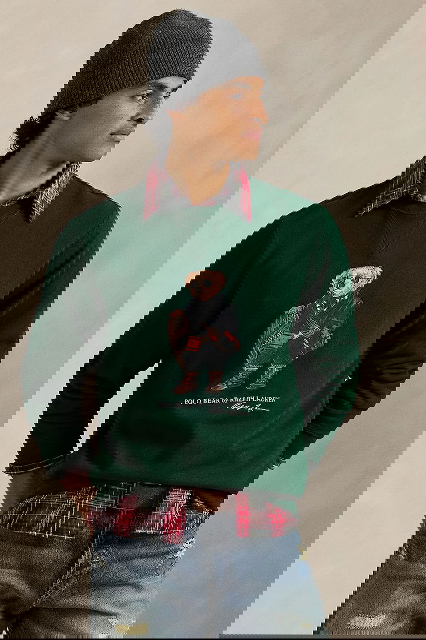 Суитчър Polo by Ralph Lauren Polo Bear Graphic Cotton Sweatshirt Зелено | 710981794, 0