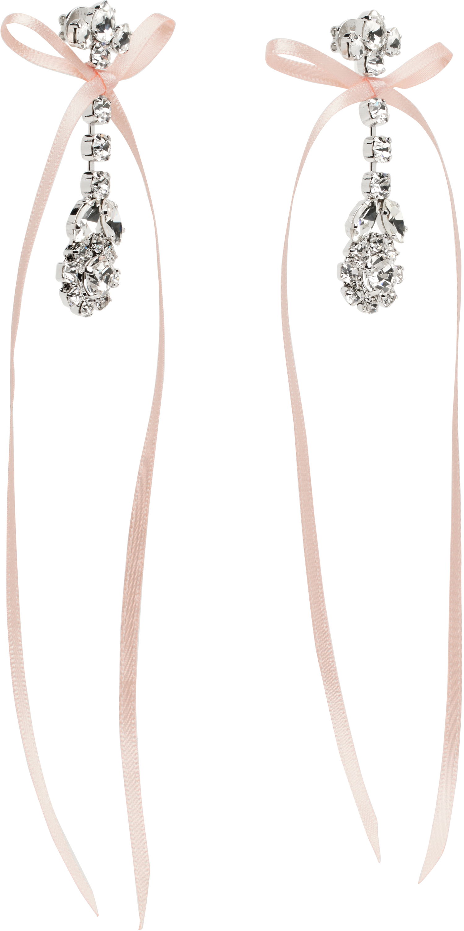 Обеци Simone Rocha Simone Rocha Victorian Bow Ribbon Drip Earrings Розово | ERG526 0903, 1