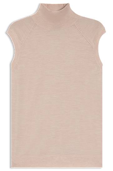 Потник BOSS Merino Wool High-Neck Sleeveless Top Розово | 50544998