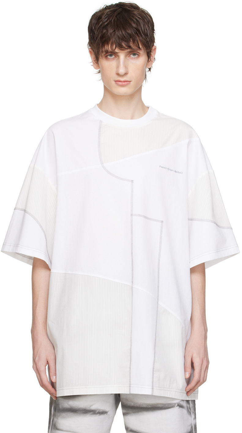 Тениска Feng Chen Wang Feng Chen Wang Paneled T-Shirt Бяло | FMS17TS05, 0