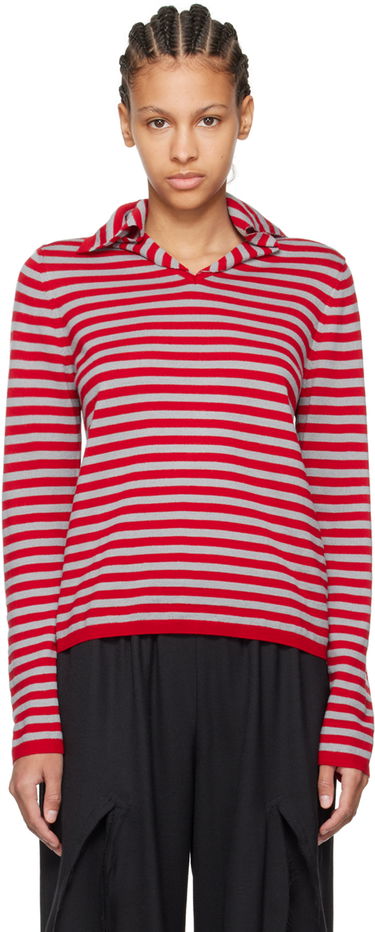 Пуловер Comme des Garçons Comme des Garçons Girl Striped Sweater Червено | NM-N002-051, 0