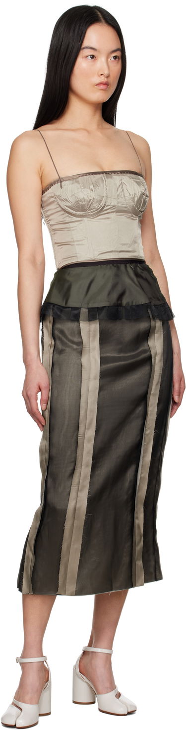 Пола Maison Margiela Maison Margiela Silk Midi Dress with Peplum Зелено | S51DD0025 MTN057, 3