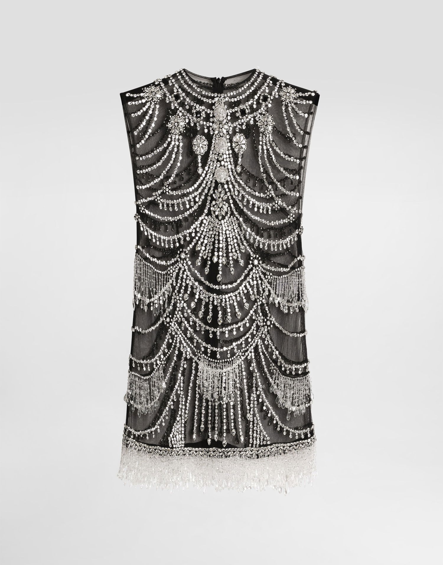 Pокля Dolce & Gabbana Dolce & Gabbana Chandelier Embroidered Tulle Mini Dress Черно | F60EAZGDDF4S8400, 0