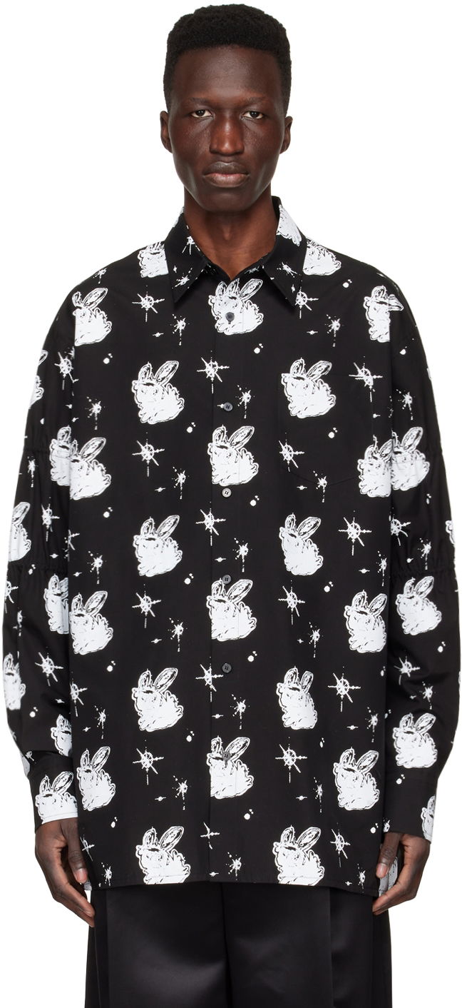 Риза We11done We11done Cotton Poplin Space Bunny Print Shirt Черно | WD-BL1-22-142-M-BK, 0