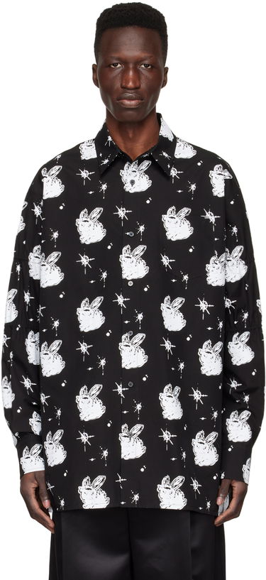 Риза We11done We11done Cotton Poplin Space Bunny Print Shirt Черно | WD-BL1-22-142-M-BK, 0