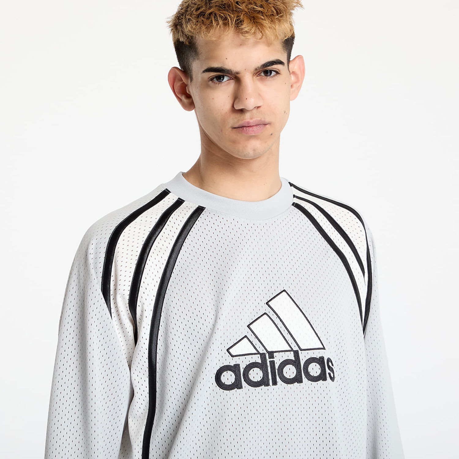 Пуловер adidas Performance Mesh Long Sleeve Warm Up Top Сиво | JD5375, 1