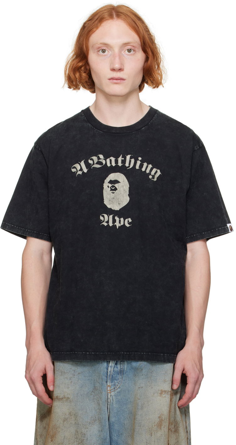 Тениска BAPE Overdye T-Shirt Черно | 001CSK301009M