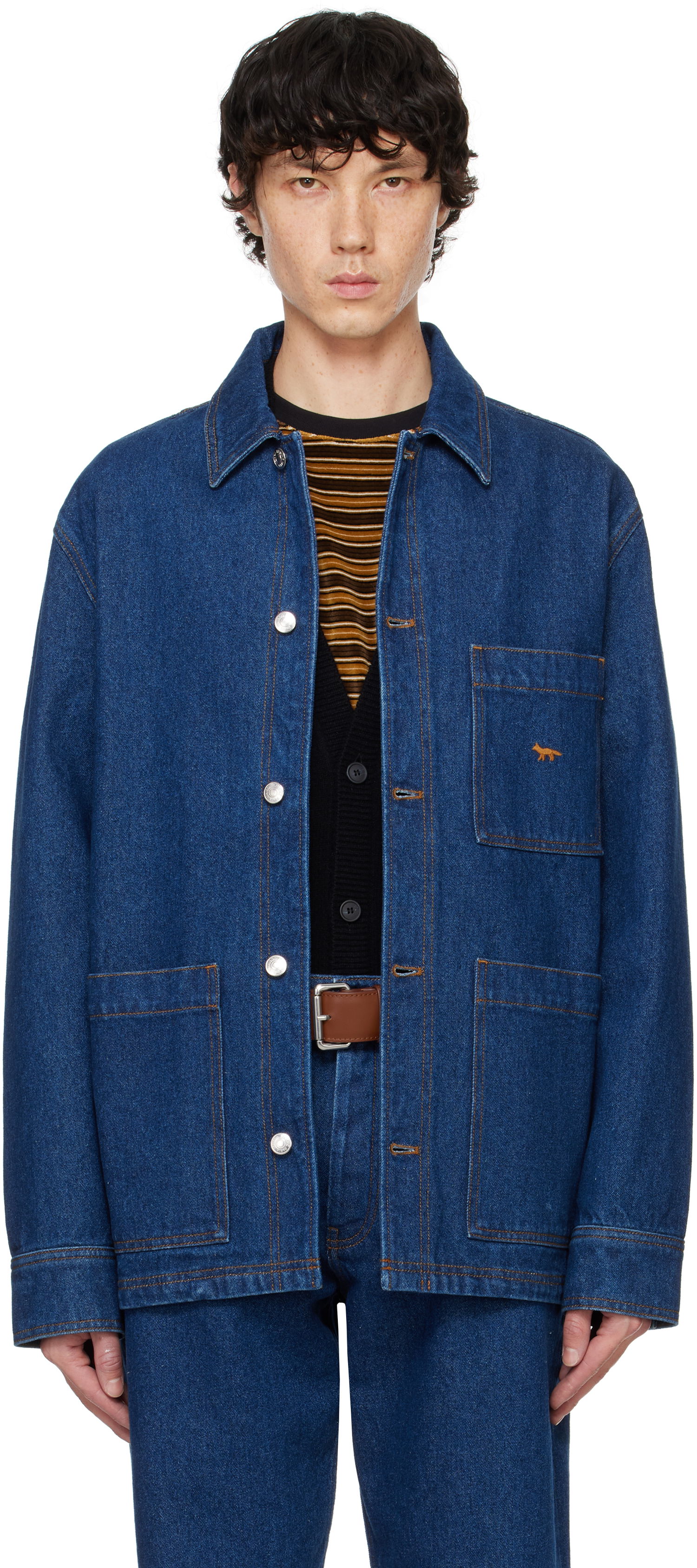 Яке MAISON KITSUNÉ Workwear Denim Jacket Синьо | MM00415WW5023, 0