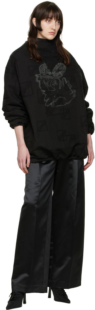 Панталони We11done We11done Satin Wide-Leg Trousers Черно | WD-PT1-22-234-M-BK, 3