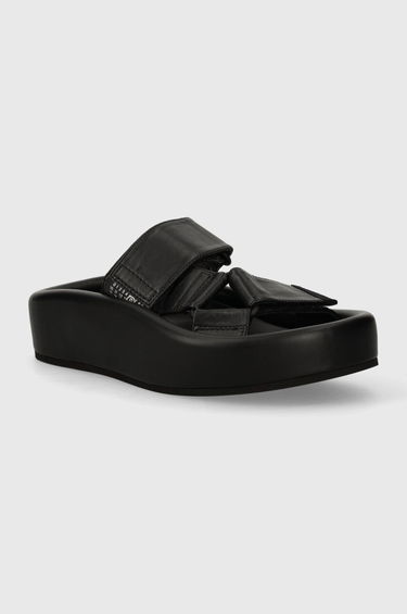 Кецове и обувки Maison Margiela Leather Platform Slides Черно | S59WP0206, 0