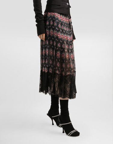 Пола Dolce & Gabbana Small Flower Bouquets-print Pleated Chiffon Skirt Многоцветен | F4DB4TFSSLBHN5XK, 3