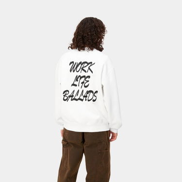 Пуловер Carhartt WIP Work Varsity Crewneck Бяло | I032453_00A_06, 2