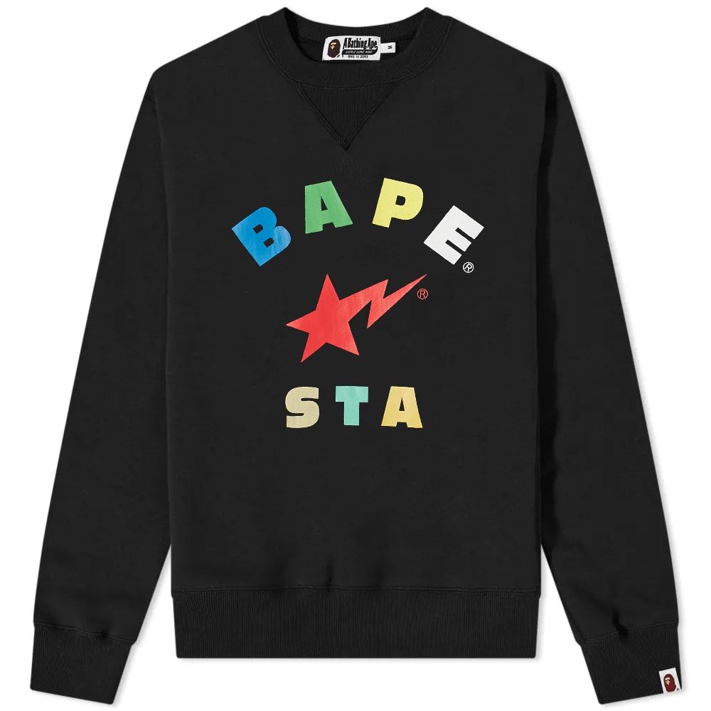 Суитчър BAPE A Bathing Ape STA Crew Sweat Черно | 001SWI801014M-BLK, 0