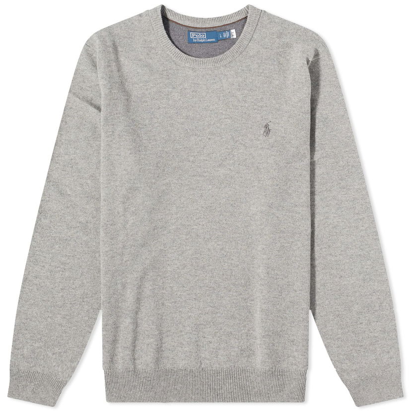 Суитчър Polo by Ralph Lauren Polo Ralph Lauren Men's Lambswool Crew Knit Fawn Grey Heather Сиво | 710876714007