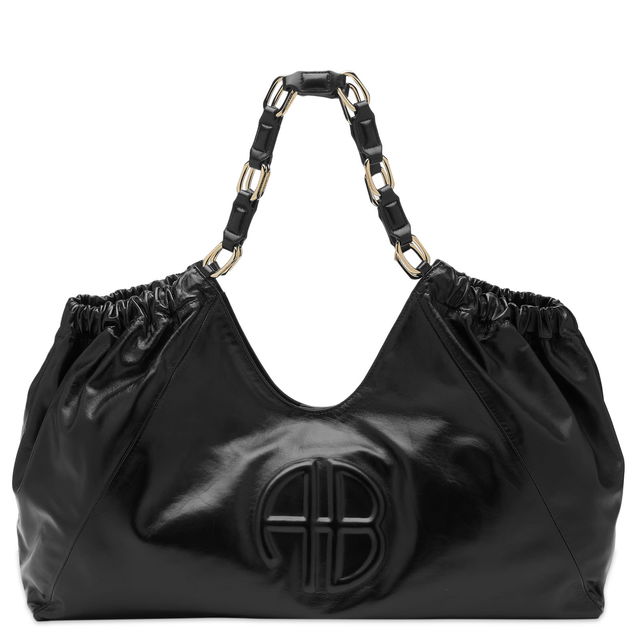 Leather Tote Bag With Chain Handles