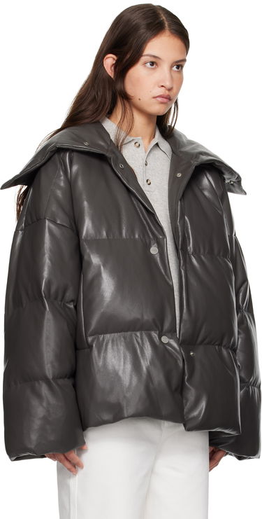 Пухо яке Nanushka Nanushka Alora Down Vegan Leather Jacket Сиво | NW24FWOW31669, 1