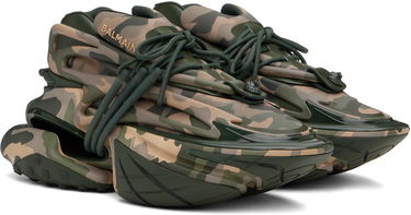 Кецове и обувки Balmain Balmain Unicorn Low Camouflage-Print Зелено | EM1VJ309KCKN, 3