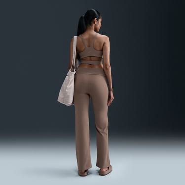 Съкратен топ Nike Nike One Dri-FIT High-Waisted Fold-Over Pants Кафяво | FV7848-233, 2