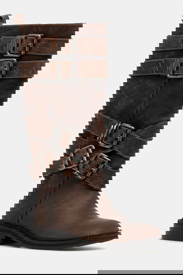 Кецове и обувки Andersson Bell Andersson Bell Layered Strap Flat Boots Кафяво | aaa484w, 0