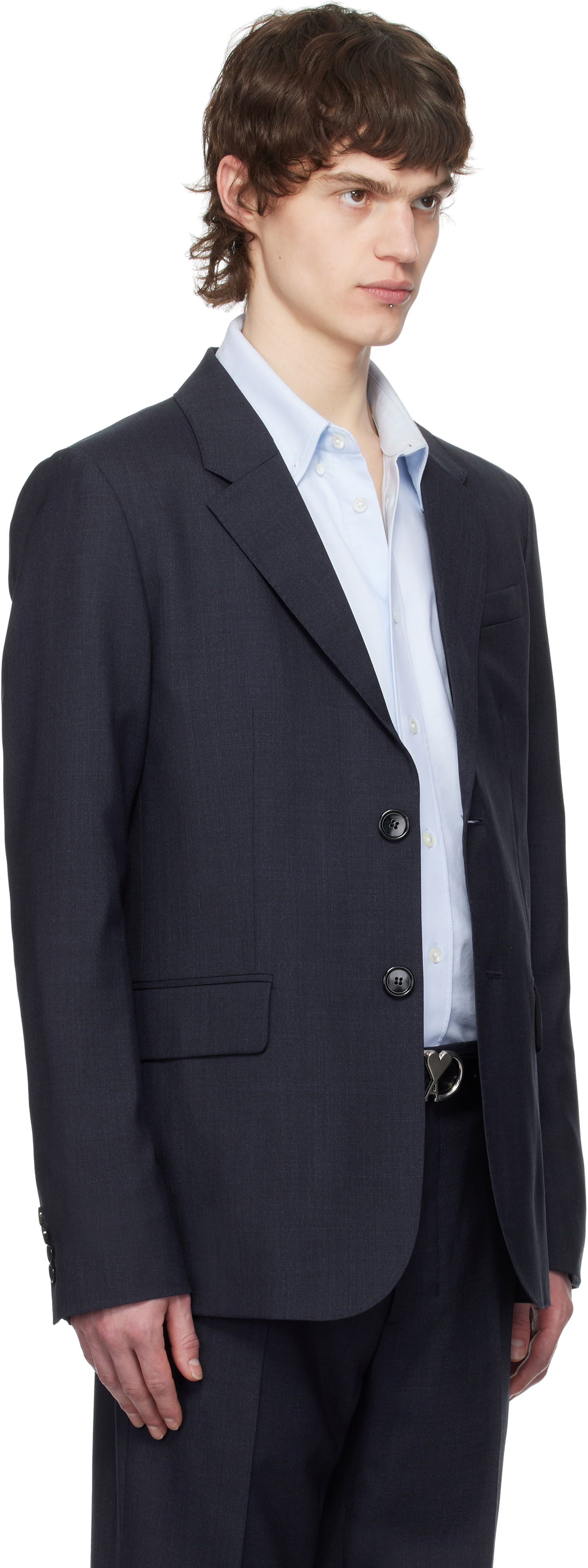 Панталони AMI AMI Paris Two Buttons Wool Blazer Тъмно синьо | HBV008.WV0043, 1