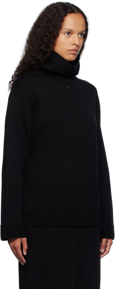 Пуловер Courrèges Oversized Mockneck Knit Sweater Черно | 424MPU198FI0036, 1