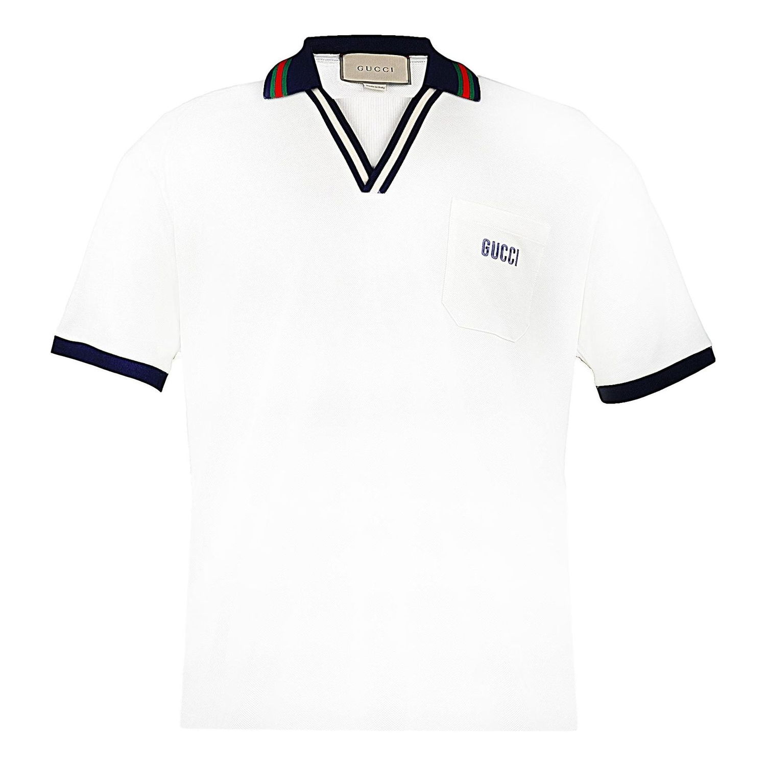 Поло тениска Gucci Gucci Cotton Piquet Polo Shirt Бяло | 737667-XJFGK-9133, 0