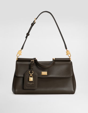 Дамска чанта Dolce & Gabbana Dolce & Gabbana My Sicily Leather Handbag Кафяво | BB7782B732180076, 2