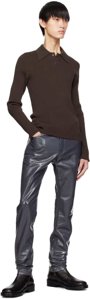 Дънки Courrèges Crinkled Slim-Fit Trousers Сиво | 123CPA022VY0014, 3