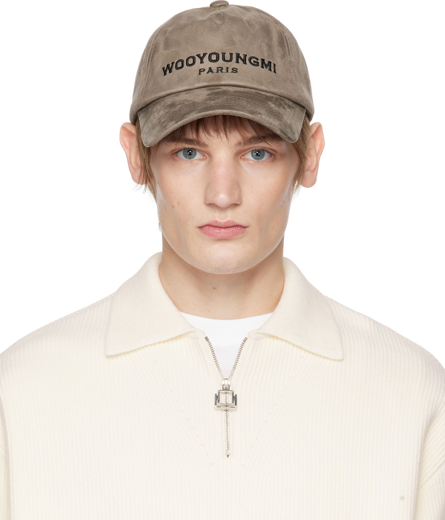 Шапка с козирка WOOYOUNGMI Faux Suede Ball Cap Сиво | W243AC52, 0