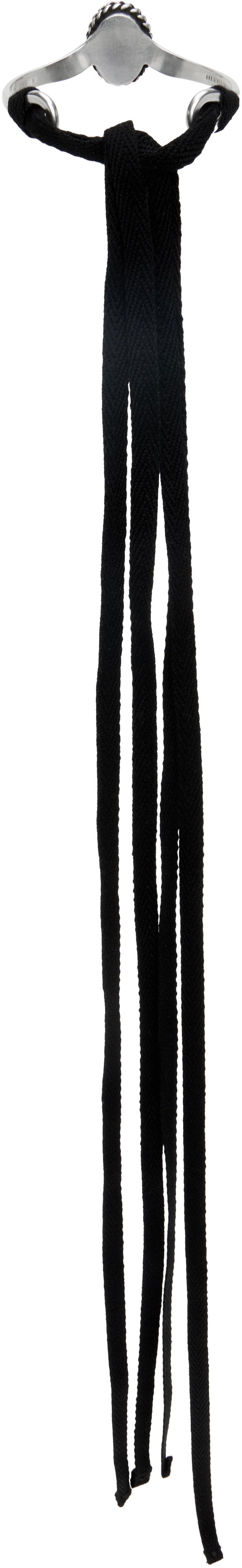 Гривна Ann Demeulemeester Ann Demeulemeester Leja Cabochon Cord Bracelet Черно | B0012994-JW021-070, 1