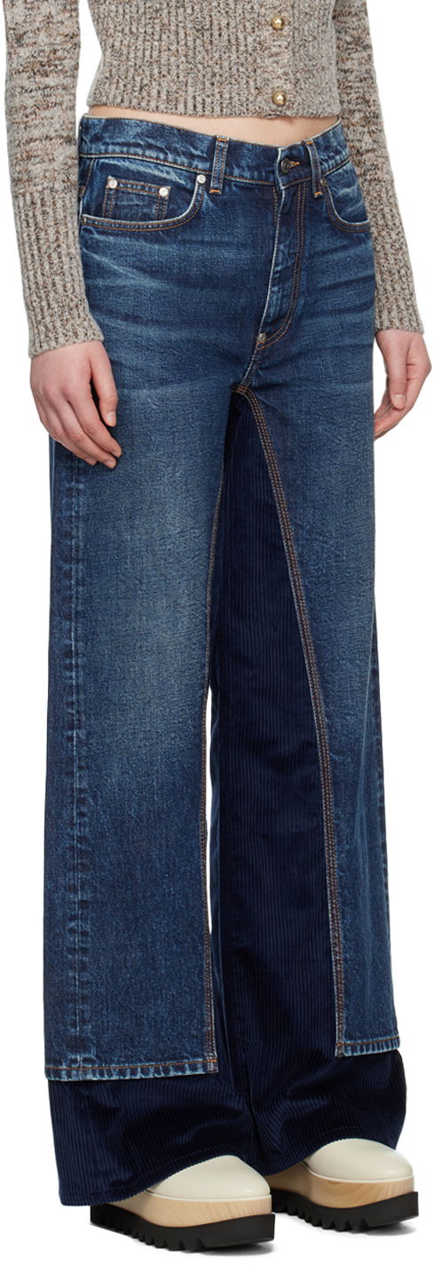 Дънки Stella McCartney Stella McCartney High-Rise Straight Leg Jeans Синьо | 6D02893SPH82, 1