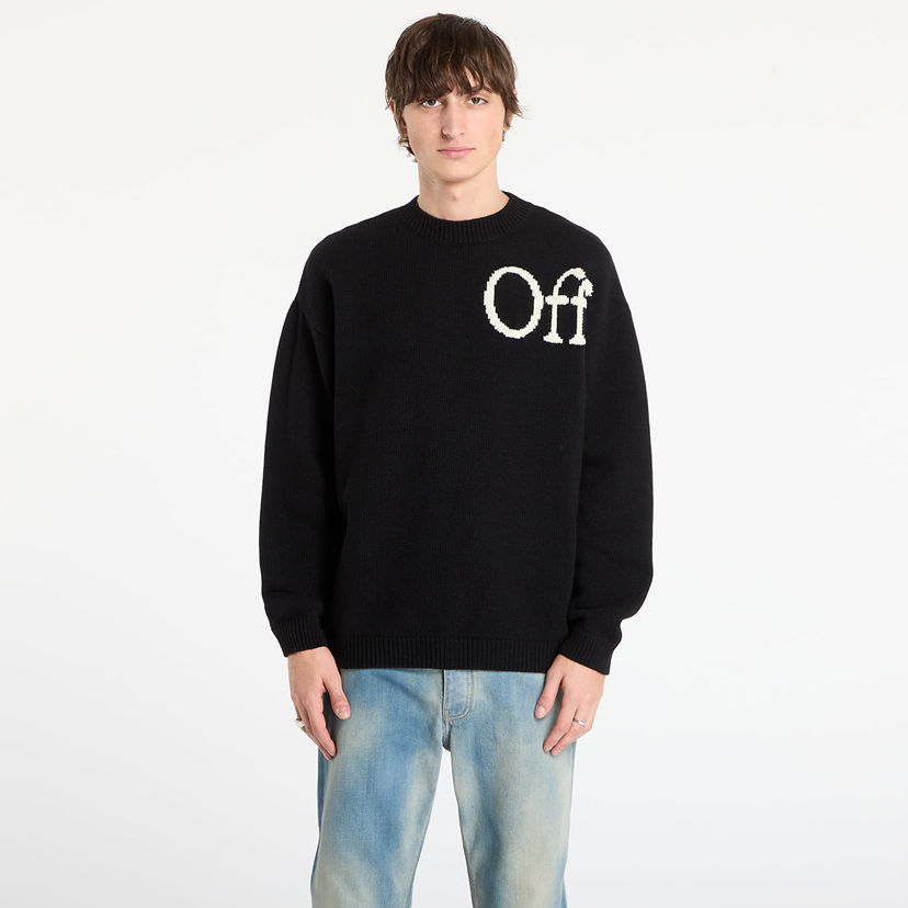 Пуловер Off-White Bookish Shared Knit Crewneck Черно | OMHE20QF25KNI001100B
