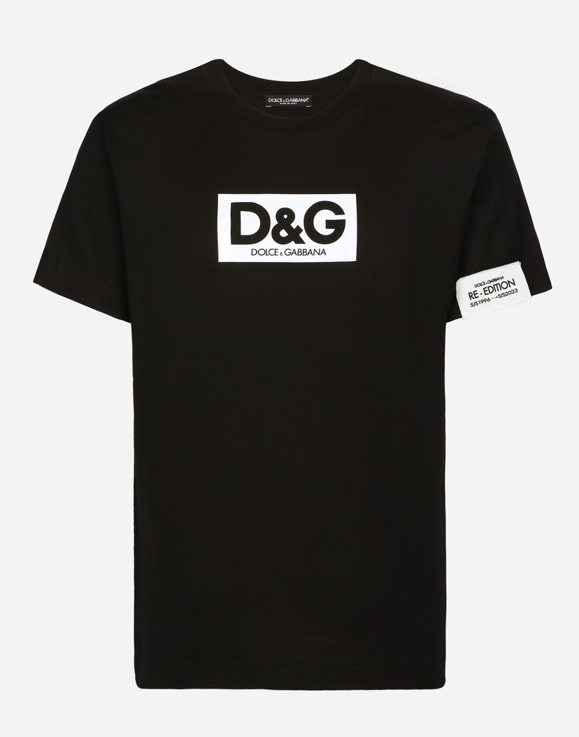 Тениска Dolce & Gabbana Cotton Round-neck T-shirt With Patch Черно | G8QI4TFU7EQN0000