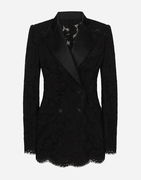 Double-breasted Floral Lace Turlington-fit Jacket