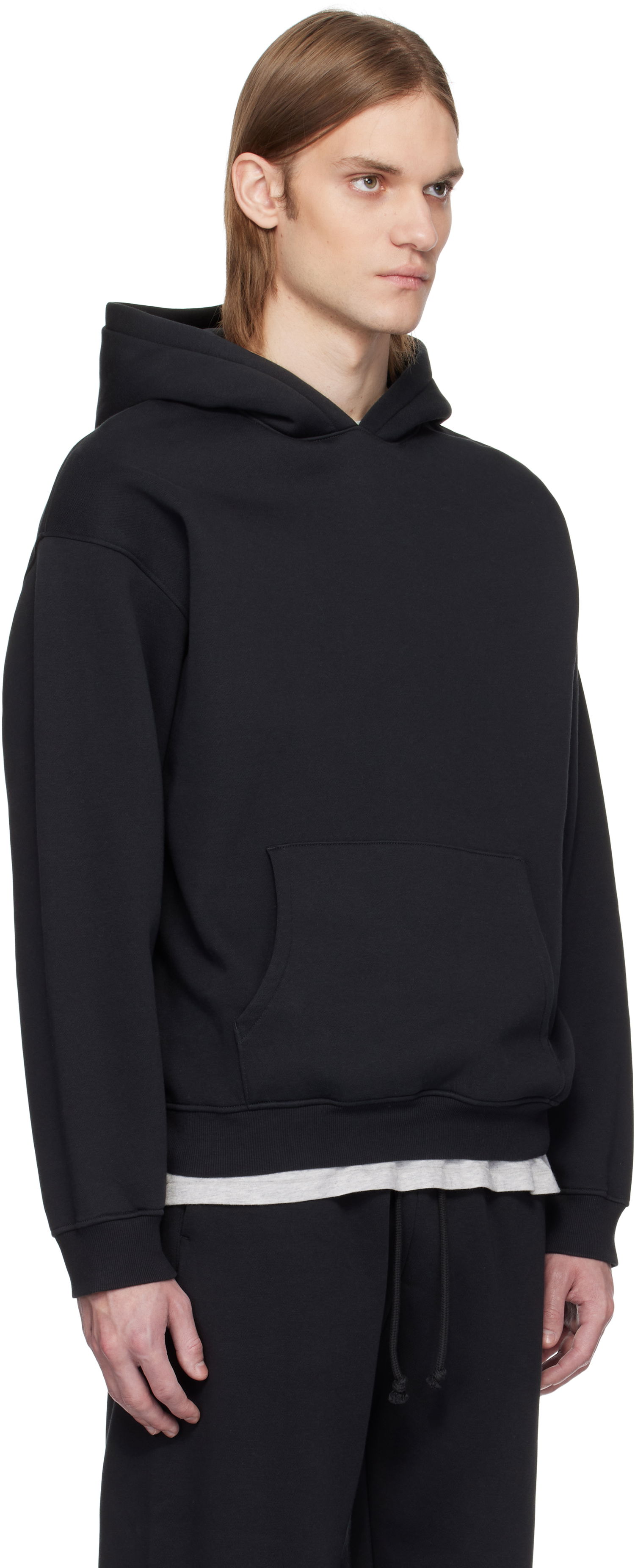 Суитчър SKIMS SKIMS Fleece Lounge Relaxed Hoodie Черно | PL-PLO-8461M-WASHED ONYX, 1