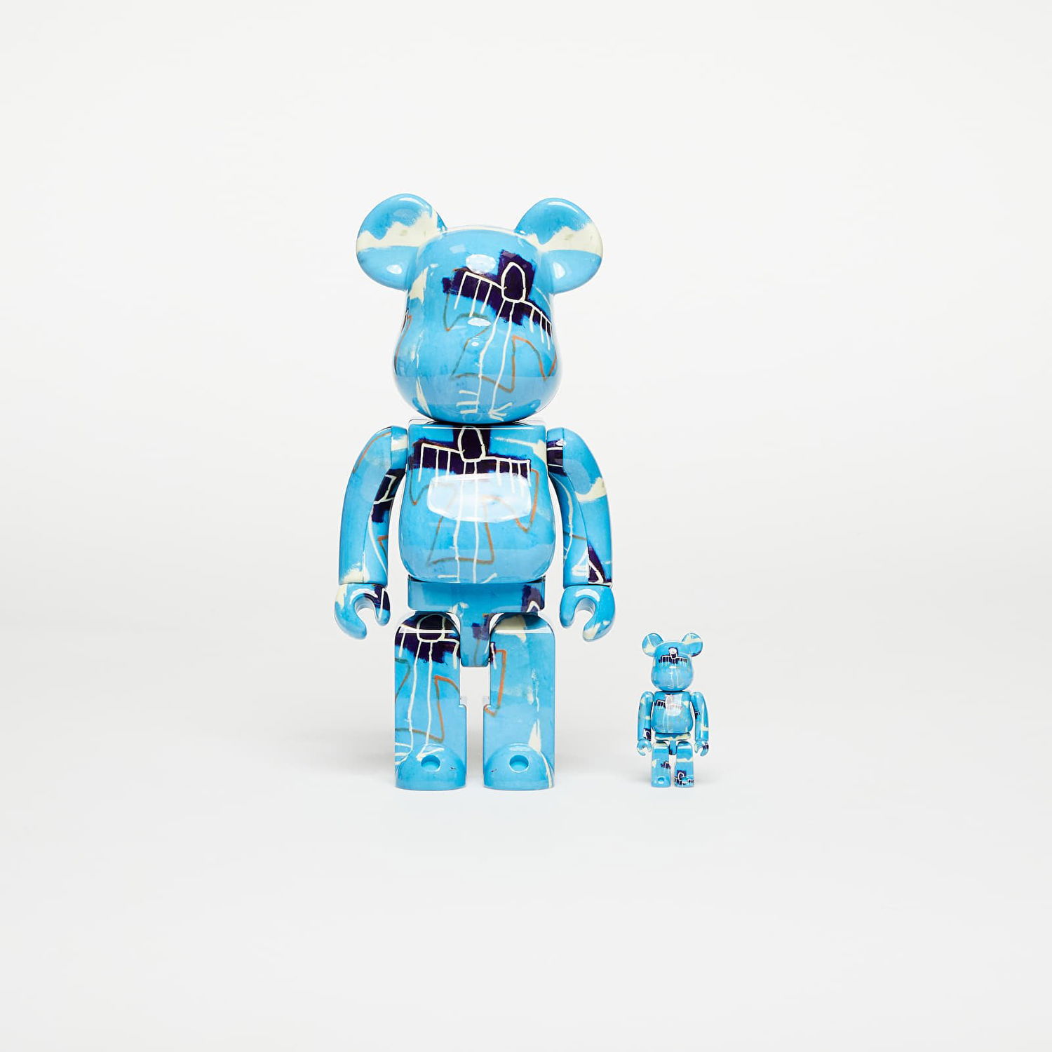 Колекционерско Medicom Toy BE@RBRICK Jean Michel Basquiat 9 100% & 400% Set Синьо | MT_0037, 0