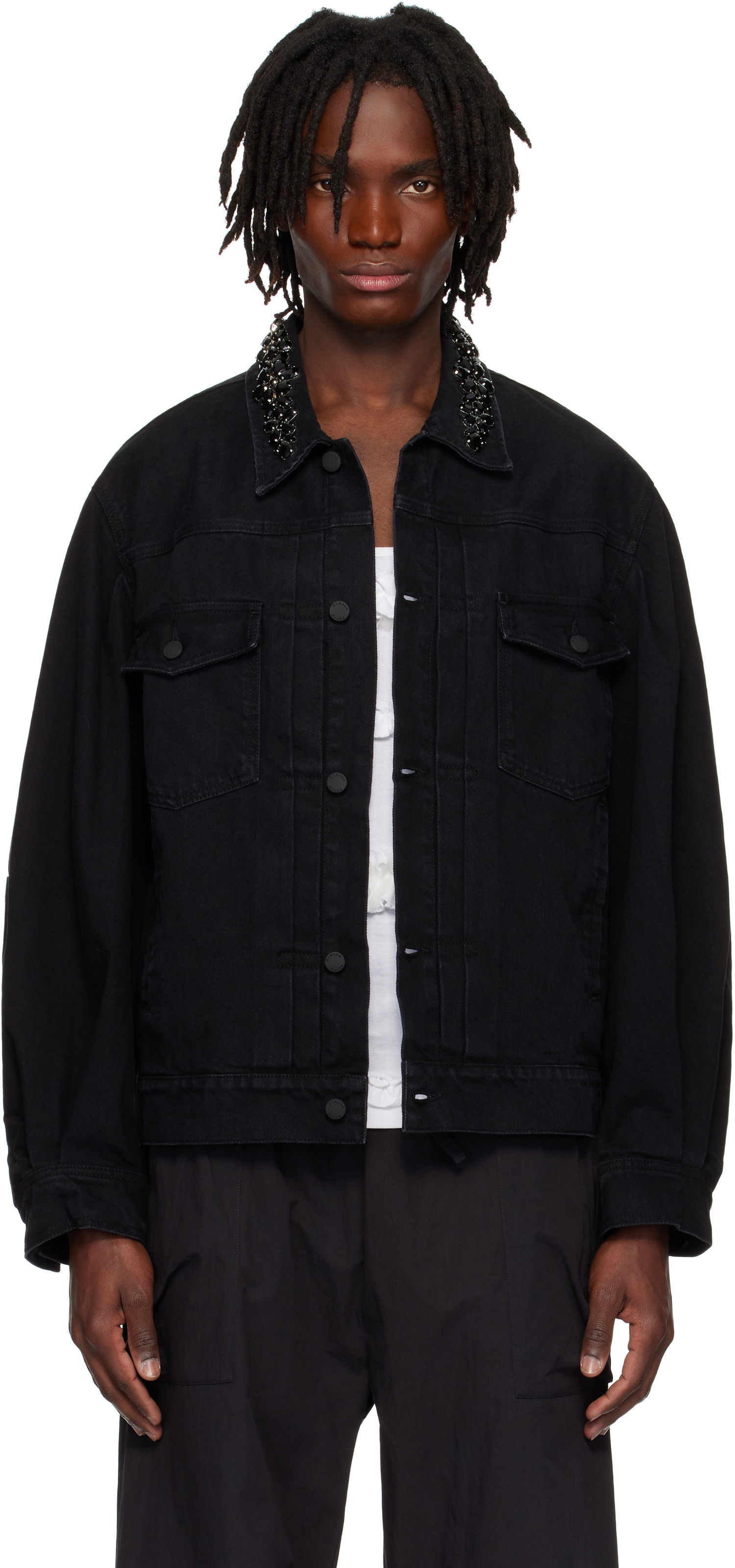 Яке Simone Rocha Simone Rocha Embellished Denim Jacket Черно | 6116B 1239, 0