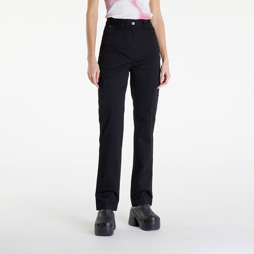 Карго панталони CALVIN KLEIN Jeans Woven Label High Rise Straight Pant Black Черно | J20J223117 BEH