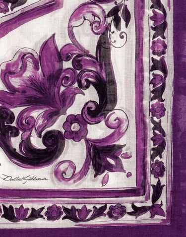 Шал Dolce & Gabbana Dolce & Gabbana Majolica Print Cashmere and Silk Stole Лилаво | FS209AGDC6WHP3OA, 3
