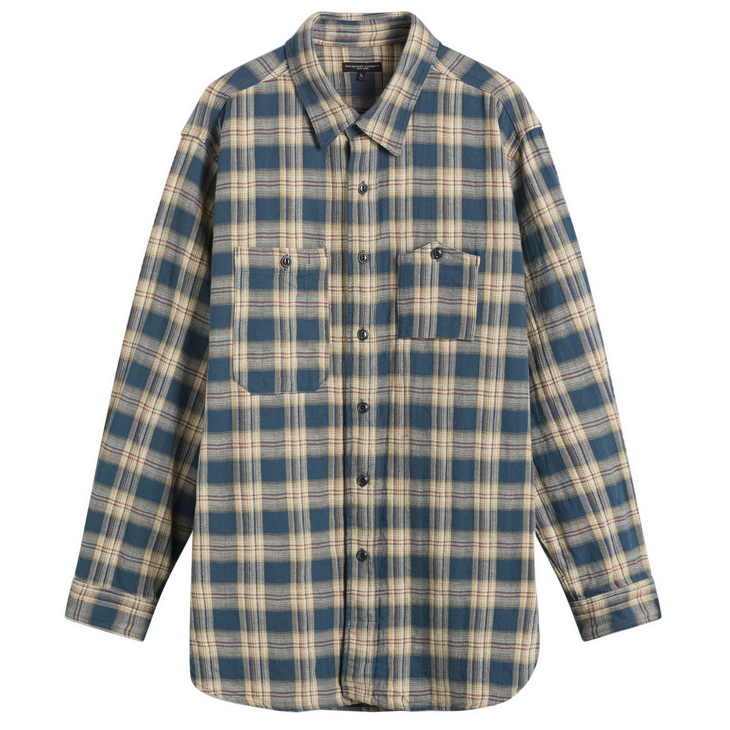 Риза Engineered Garments Engineered Garments Plaid Jacquard Work Shirt, Size Small Синьо | 25F1A007-ZT230, 0