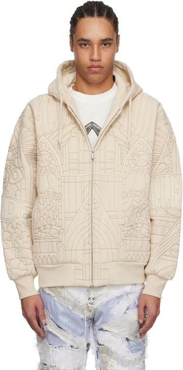 Суитчър Who Decides War Who Decides War Cathedral Zip-Up Hoodie Бежово | 1110610019SS25, 0