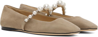 Кецове и обувки Jimmy Choo Jimmy Choo Ade Pearl Ballerina Flats Бежово | ADE FLAT SZR, 3