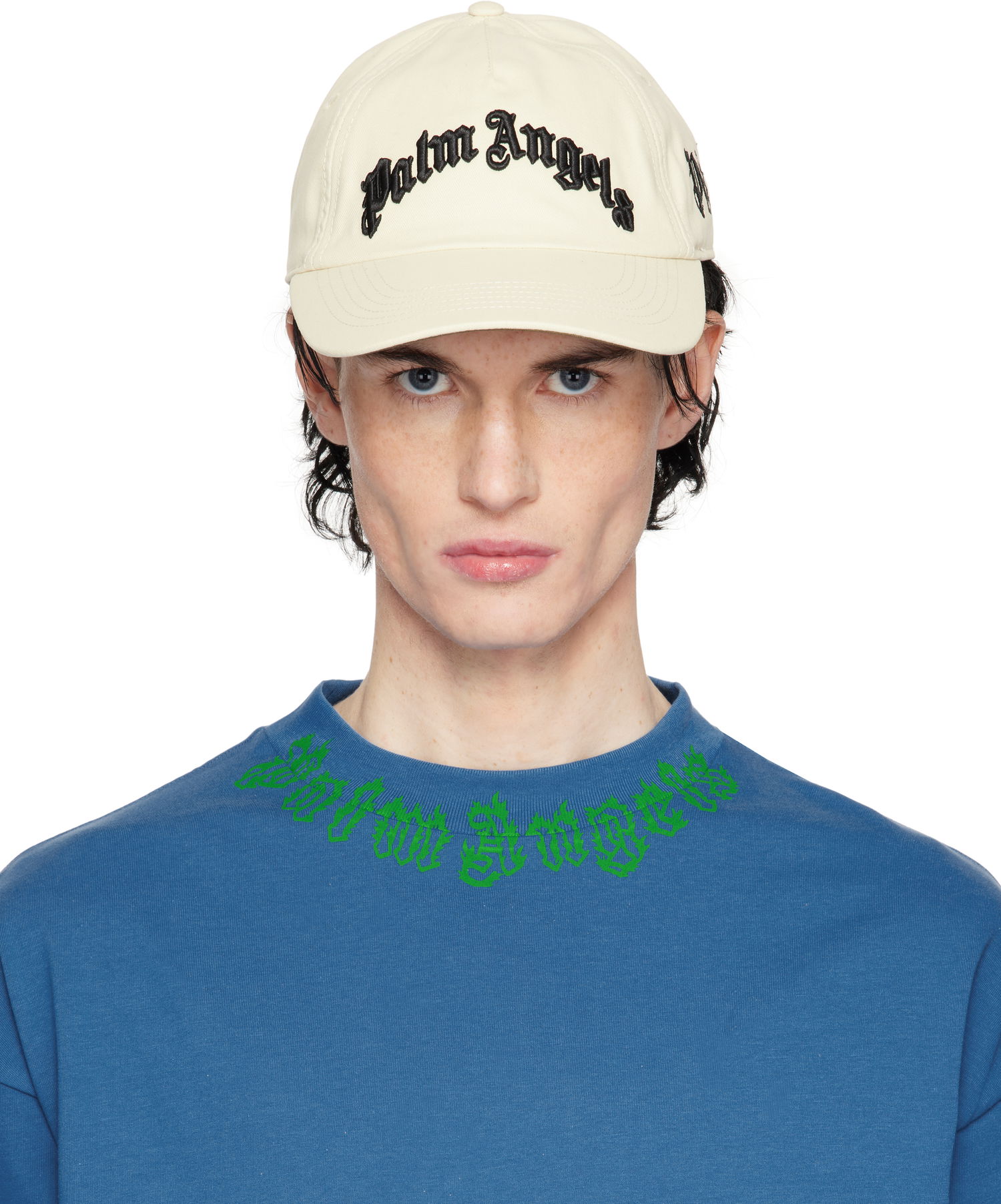Шапка с козирка Palm Angels Curved Logo Baseball Cap Бяло | PMLB10AS25FAB0010310, 0