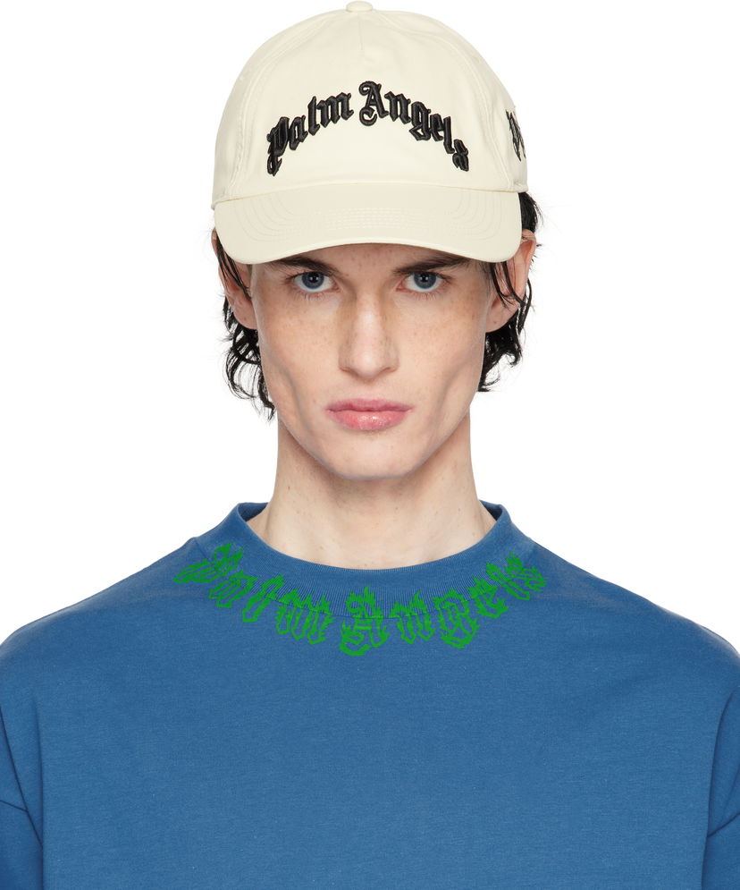 Шапка с козирка Palm Angels Curved Logo Baseball Cap Бяло | PMLB10AS25FAB0010310