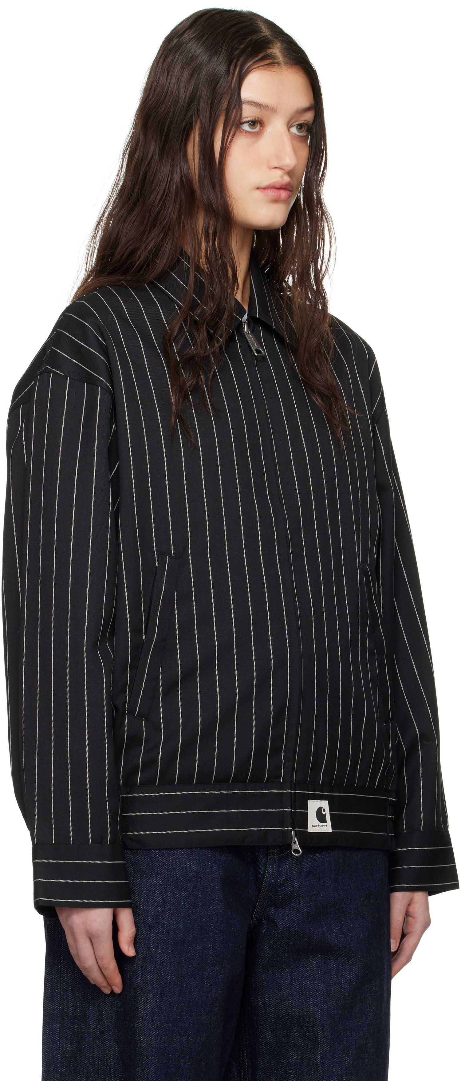Яке бомбър Carhartt WIP Carhartt WIP Seaton Pinstripe Jacket Черно | I034449 2MBXX, 1