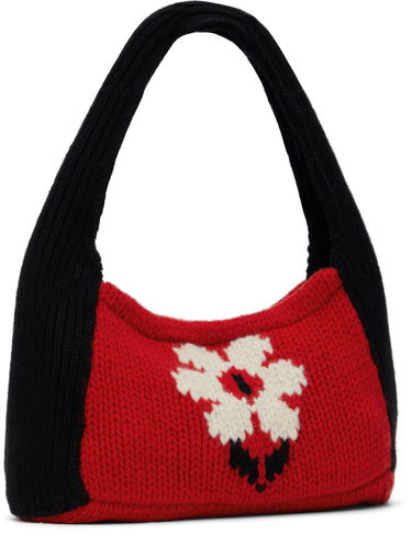 Дамска чанта YMC YMC Hand Knit Bag with Flower Design Червено | QBXMA, 2